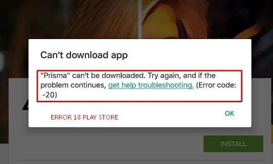 Instalar Play Store error