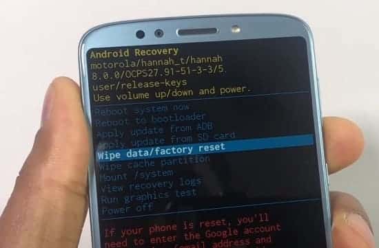 Reiniciar Motorola desde modo de recuperación