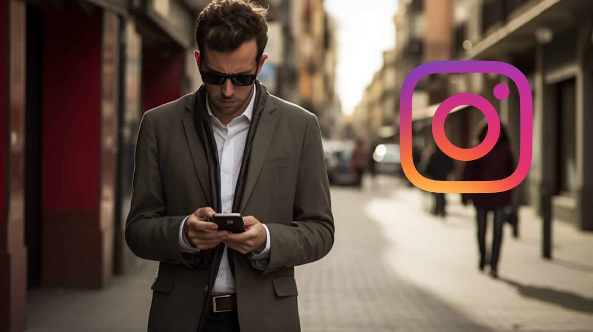 Hombre sosteniendo su telefono se pregunta como entrar al instagram de otra persona