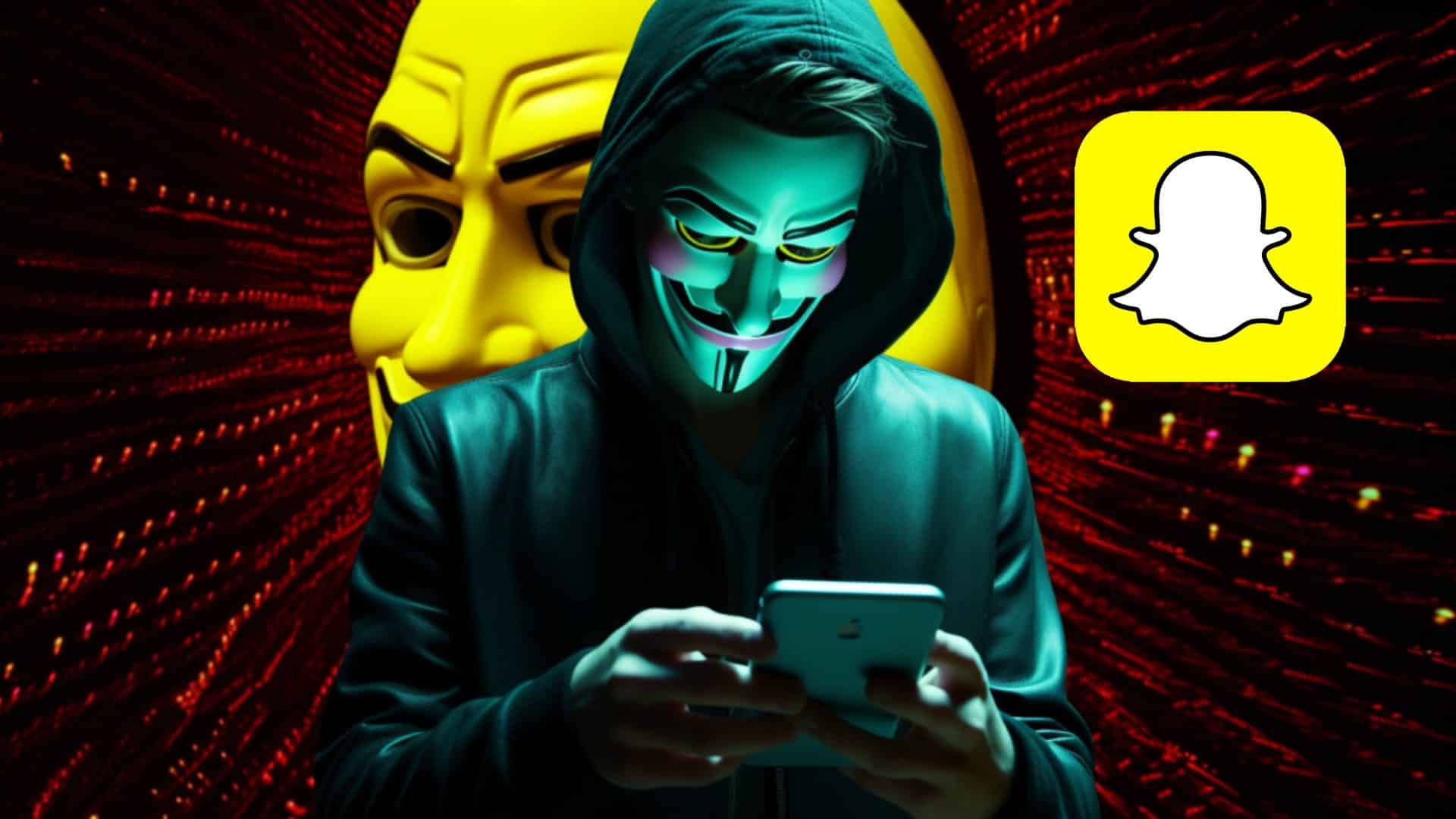 Hacker anonimous hackeando snapchat en un telefono movil