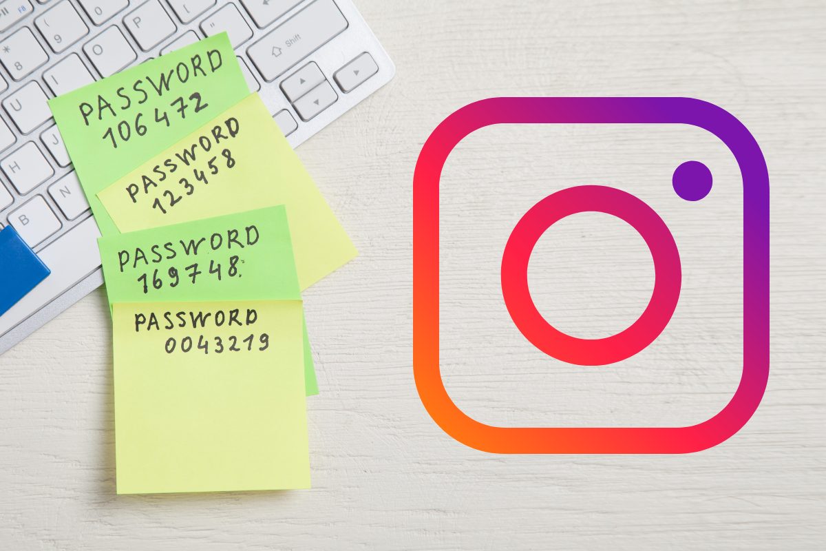 Contraseñas de Instagram escritas en varios post-its