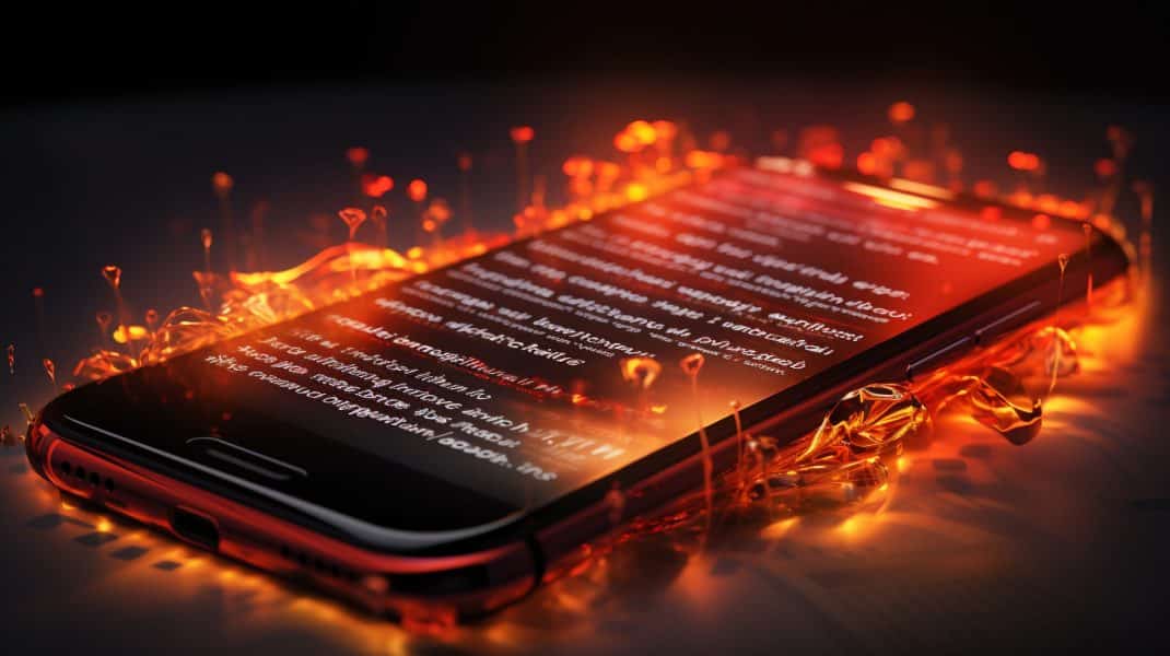 ejemplos de sexting en la pantalla de un telefono en llamas